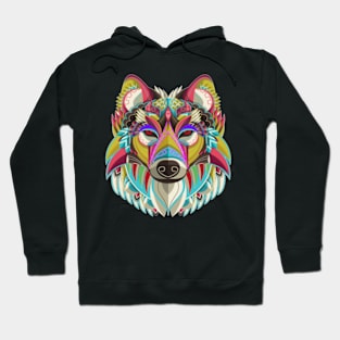 stylized-colorful-wolf Design - Gifts Hoodie